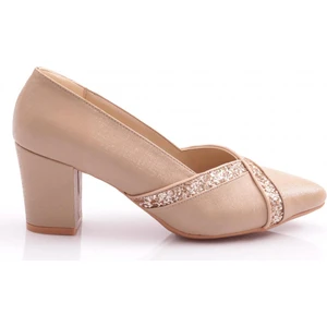 Dgn K642 Kadin Taş Şeritli Topuklu Ayakkabi