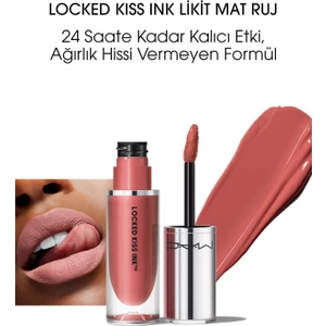 MAC Locked Kiss Ink 24 Saate Kadar Kalıcı Suya Dayanıklı Likit Mat Ruj - Mischief - 4ml - 773602645985