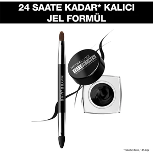Maybelline New York Tattoo Liner Suya Dayanıklı Siyah Jel Eyeliner 3 g – Fırçalı, Yoğun Pigmentli ve Kolay Sürüm