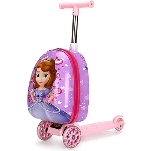 Çocuk Kaykay Tekerlekli Çanta Bavul 15 Inç Okul Çantası Evrensel Tekerlekli Biniş Çantası Scooter (Yurt Dışından)