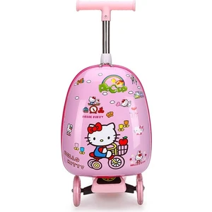 Çocuk Kaykay Tekerlekli Çanta Bavul 15 Inç Okul Çantası Evrensel Tekerlekli Biniş Çantası Scooter (Yurt Dışından)