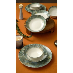 Heda Porselen Eksen 18 Parça 6 Kişilik Porselen Yemek Takımı