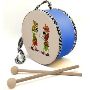Çocuk Davulu Hacivat Karagöz Baskılı Mavi