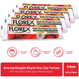 Avantaj Seri Çilek Kokulu Büzgülü Büyük Boy Çöp Poşeti x 5 Rulo