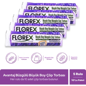 Avantaj Seri Lavanta Kokulu Büzgülü Büyük Boy Çöp Poşeti x 5 Rulo