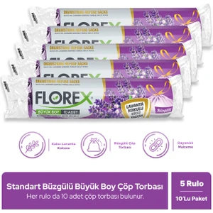 Büzgülü Lavanta Kokulu Büyük Boy Çöp Poşeti x 5 Rulo