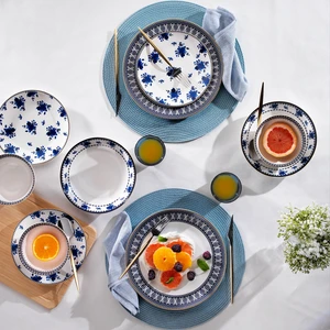 Melina Porselen Yemek Takımı 24 Parça-Lacivert