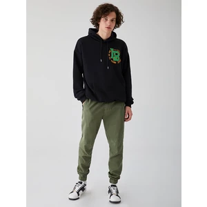 Erkek Fit Jogger Bel Yeşil Pantolon