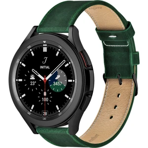 Samsung Watch Deri Kordon Watch 3 Gear S3 Classic Frontier 45 Mm 46mm - 22mm Yeşil Hakiki Deri Saat Kordonu Deri Kayış