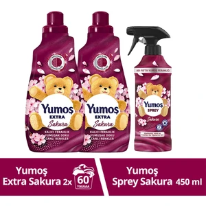 Sprey Sakura 450 ml x1 + Yumoş Extra Çamaşır Yumuşatıcı Sakura 1440 ml x2