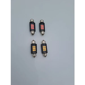 39MM 6 LED Sofit Ampul  Plaka Bagaj Tavan Turuncu ve Kırmızı 4 Adet