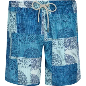 REMSA Erkek Deniz Havuz Şortu Desenli Orıs S277 Mavi