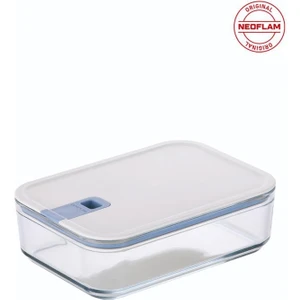 Perfect Seal Dikdörtgen Cam Saklama Kabı Bej 1600ML