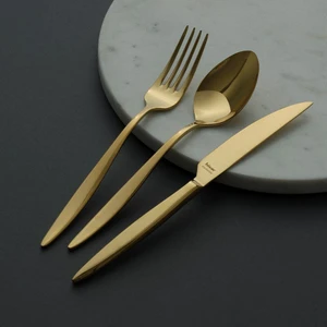 Mercury Titanyum Gold 30 Parça Çelik 6 Kişilik Çatal Kaşık Bıçak Seti