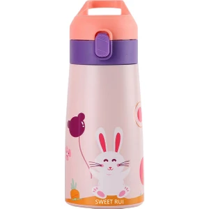 Sweet Rui 350ML Bpa Içermeyen Paslanmaz Çelik Içecek Şişesi Çocuk Su Şişesi Pipetli (Yurt Dışından)