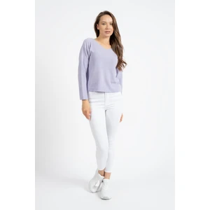 Rtd & Vld Rtd&vld Kadın V Yaka Ince Triko Kazak Lila