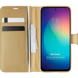 Reeder S19 Max Pro S Zoom Kılıf Delux Leather Wallet Gold