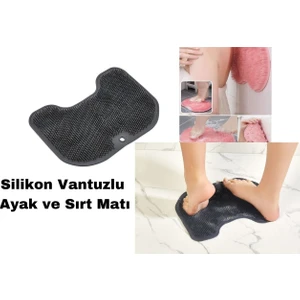Mapple Home Vantuzlu Silikon Ayak ve Sırt Matı, Silikon Duş Ayak Matı, Banyo Sırt Kesesi, Ayak ve Sırt Fırçası