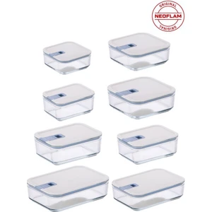 Perfect Seal 8 Parça Cam Saklama Kabı Bej
