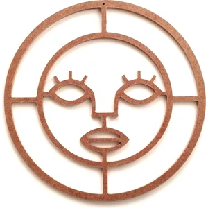 Afrikan Bohem Kadın Figür / Ham Mdf Makrome Kasnak 30 cm
