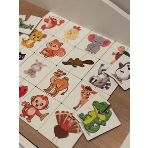 Bella Casa Kids Hayvan Eşleme Puzzle Kartı, Puzzle Eğitici Oyuncak, Montessori Eğitim Oyuncak, Motor Zeka Oyuncak