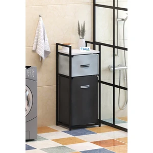 DH11 Raflı Çamaşır Sepeti Banyo Dolabı Kirli Sepetli Banyo Düzenleyici Çamaşırlık