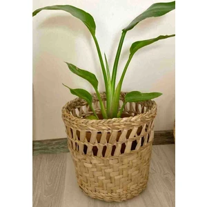 Cooll Vogue Hasır Saksı Sepet Modeli Çap 30 cm Büyük Boy