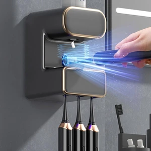 Otomatik Diş Macunu Dispenseri, Diş Macunu Sıkacağı Elektrikli Otomatik Sensör Duvara Monte Banyo Diş Macunu Dispenseri, 3 Diş Macunu Yuvası Ile, Çocuklar ve Yetişkinler Için Siyah (Yurt Dışından)