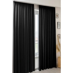 Modern Fon Perde Blackout %100 Işık Geçirmez Siyah Karartma Perde Pilesiz Ekstraforlu Güneşlik 140 x 260 cm