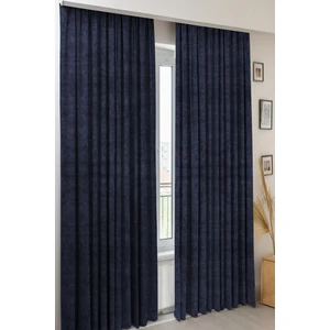 Modern Fon Perde Petek Kadife Dokulu Lacivert Perde Pilesiz Ekstraforlu Güneşlik 140 x 260 cm