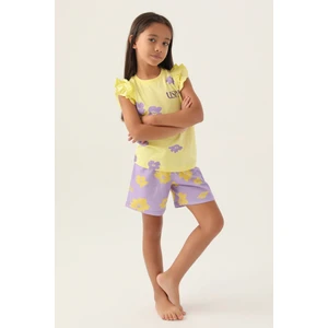 U.S. Polo Assn. Kız Çocuk Açık Sarı Pijama Takım 50290952-VR004