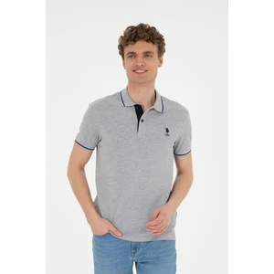 U.S. Polo Assn. Erkek Gri Melanj Tişört Basic 50284631-VR086