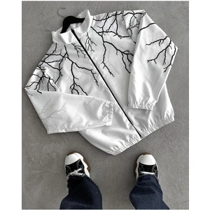 Y2K Yıldırım Baskılı Oversize Paraşüt Unisex Yağmurluk Rüzgarlık Ceket