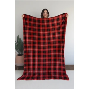 Baskılı Polar Kırmızı Battaniye Tv Battaniyesi Makinada Yıkanabilir Battaniye 80 x 100 cm