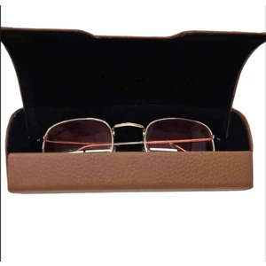 Güneş Optik Gözlük Kılıf Deri Mıknatıslı Metal Koruma Kutusu