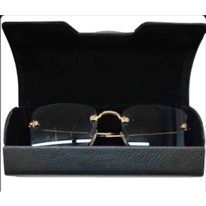 Güneş Optik Gözlük Kılıf Deri Mıknatıslı Metal Koruma Kutusu