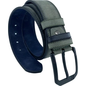Süzer Deri Haki Yeşil Süet Suni Deri Dikişli Model 4.5 Cm.lik Unisex Spor Kemer - 4510-10
