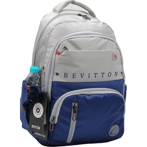 Özel Su Itici Kumaş Unisex Bej-Lacivert Okul Sırt Çantası 34400