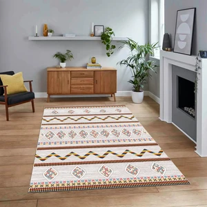 Viyana Home Dijital Baskılı Kaymaz Yıkanabilir Iskandinav Desen Yolluk Salon Halısı, V-Iskandinav-27-Renkli,