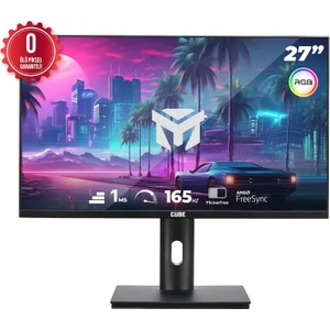 27 Cube PA-27V165F Va 1ms 165HZ HDMI Dp 2k Qhd 2560X1440 Freesync Yukseklık Ayarı Vesa Pıvot Rgb Sıy