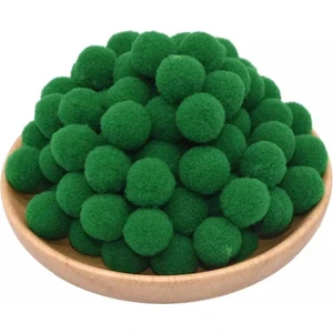 Yumuşak Keçe Koyu Yeşil Peluş Ponpon 2 cm 100 Adet
