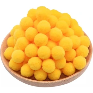 Yumuşak Keçe Koyu Sarı Peluş Ponpon 2 cm 100 Adet