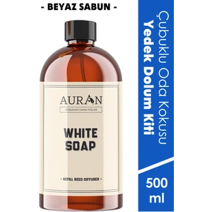 Beyaz Sabun Yedek Çubuklu Oda Ve Ortam Kokusu Esansı Yedek Dolum Şişe White Soap 500ml