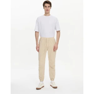Erkek Fit Jogger Bel Bej Pantolon