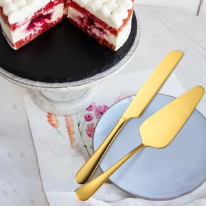 Çelik Gold Pasta Spatula Bıçak Seti Kek Sunum CIN615SR