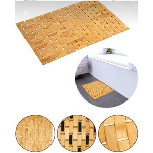 AtbyhomeBambu Banyo Paspası - Kaymaz Taban - Duş Paspası 40 x 60 cm
