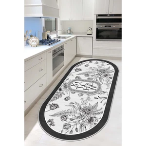 West Home Makinede Yıkanabilir Kaymaz Taban Leke Tutmaz Gri Mutfak Halısı Mutfak Yolluk ve Balkon Halısı