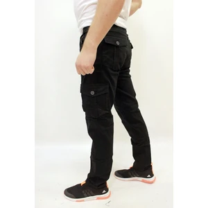 Meto1 Düz Paça Kanvas Erkek Kargo Pantolon Siyah