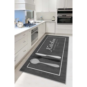West Home Makinede Yıkanabilir Kaymaz Taban Leke Tutmaz Gri Mutfak Halısı Mutfak Yolluk ve Balkon Halısı