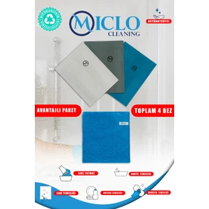 Mıclo Cleanıng - 3lü Sihirli Cam Bezi + Yer Bezi (4bez) 3lübez+Yerbezi